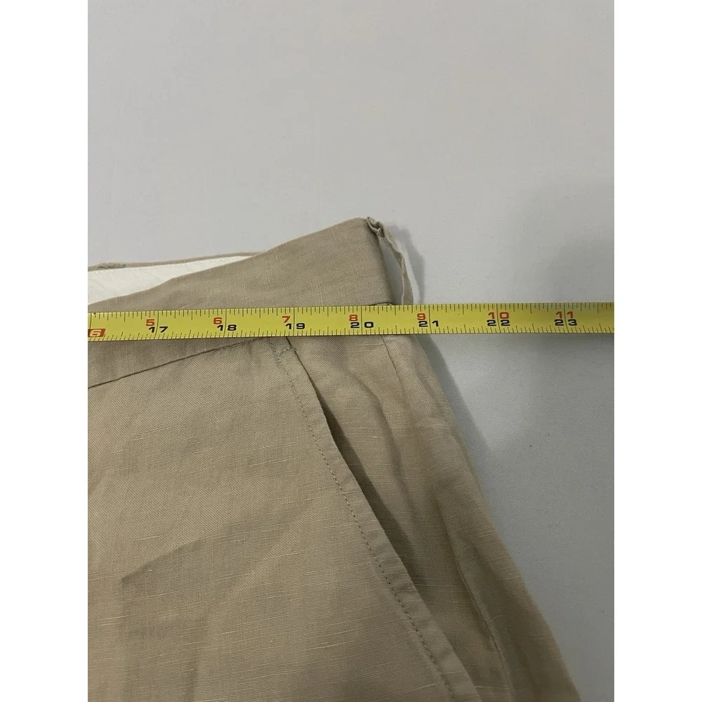 Polo Ralph‎ Lauren Vtg Light Tan Linen Silk Pleated Men's Trouser Size 40X30